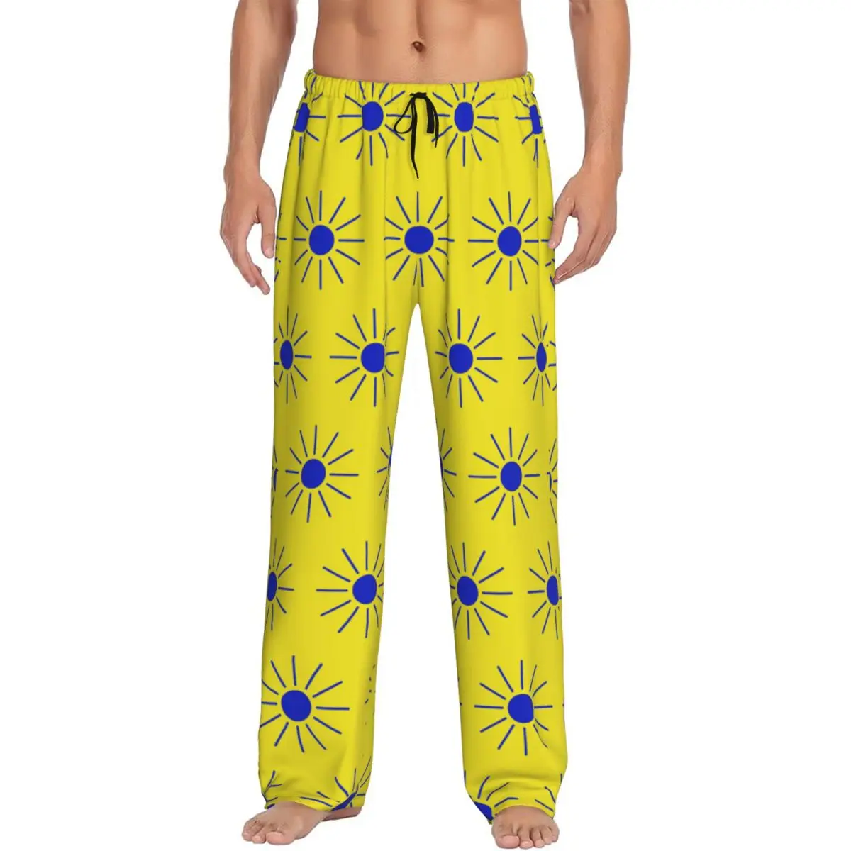 

Custom Printed Turn Up The Volume Sunflower Yellow Pajama Pants Men's Salamander Animal Sleep Sleepwear Bottoms with Pockets