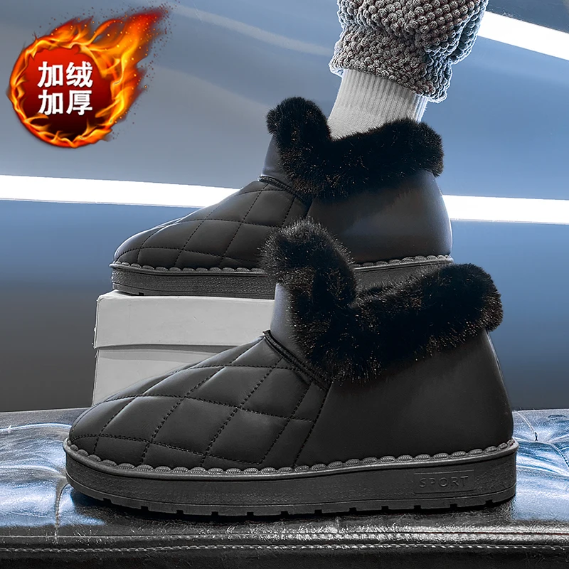 

Men’s Winter Snow Boots 2025, Faux Fur Lined & Waterproof, Anti-Skid for Hanukkah & Casual Urban Outings