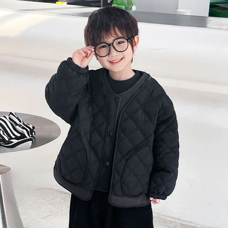 Kids Coats 2024 New Autumn Winter Cotton Warm Fashion Casual Simple Style Baggy image 2