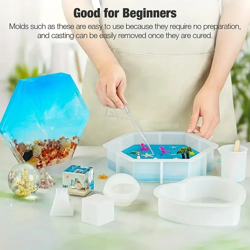 

Силиконовый набор форм для смолы, большие силиконовые стары для консервации цветов из эпоксидной смолы, стартовый набор для хранения поделок