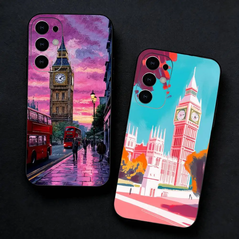 London Bus England Big Ben Phone Case For Samsung S25,S24,S23,S22,S21,S20,Plus,Fe,Lite,Others Black Cover