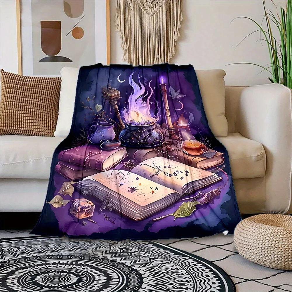 Magic Cauldron Flannel Blanket Southwestern Tribal Anti-Pill Microfiber Printed Throw – Elegant Living Room Accent