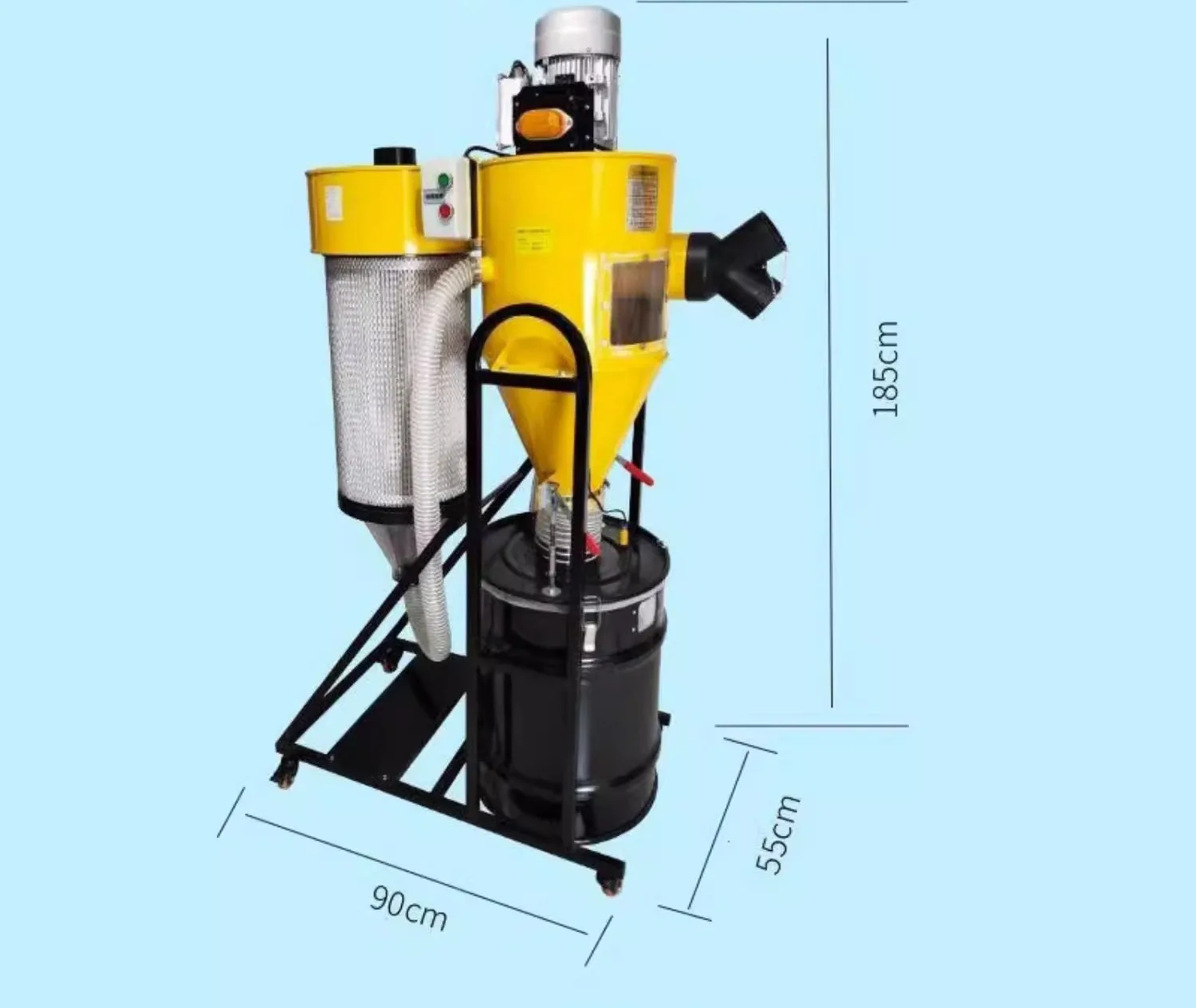 3HP 2.2kw Self-cleaning HAPE Filter Cyclone Dust Collector Pulse Jet Bag Extractor for Woodworking Dust Extraction