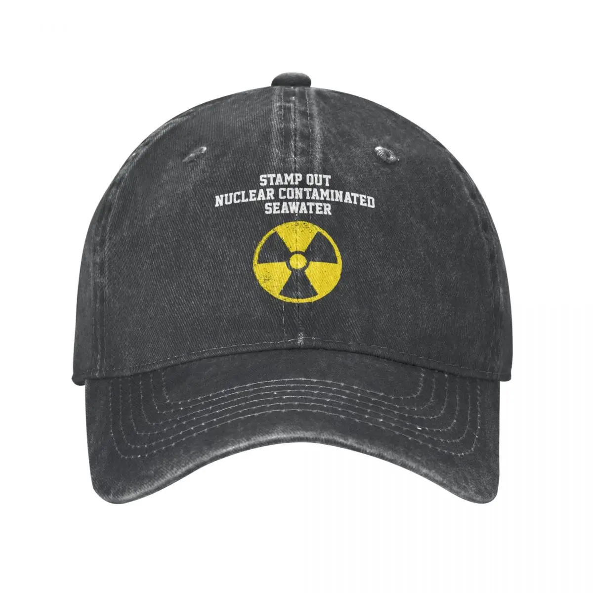 Unisex Adult Stamp Out Japan Nuclear Contaminated Seawater Charcoal Washed Denim Baseball Cap Men Vintage Cotton Dad Trucker Hat