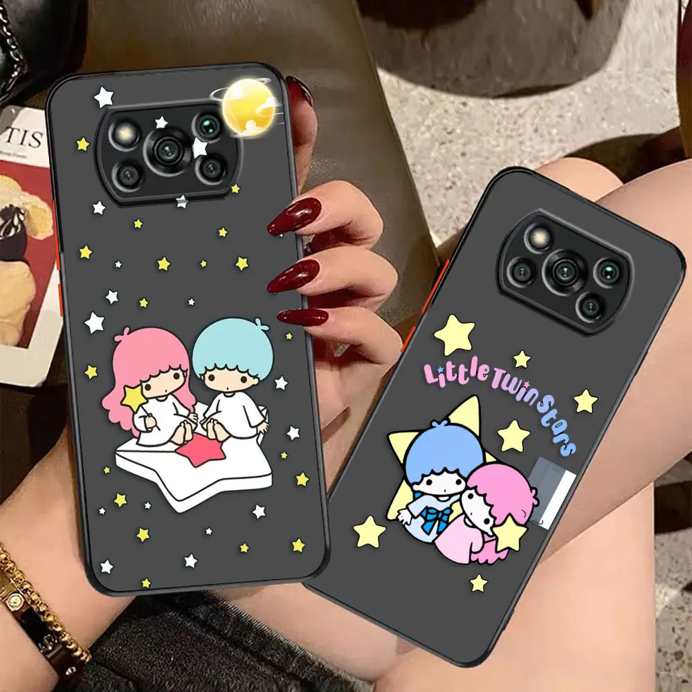 Matte Phone Case for Xiaomi POCO X5 X4 X3 M4 M3 M2 F5 F4 F3 GT F2 C40 CC9 PRO 4G 5G A3 Case Japanese S-Sanrio Little Twin Star