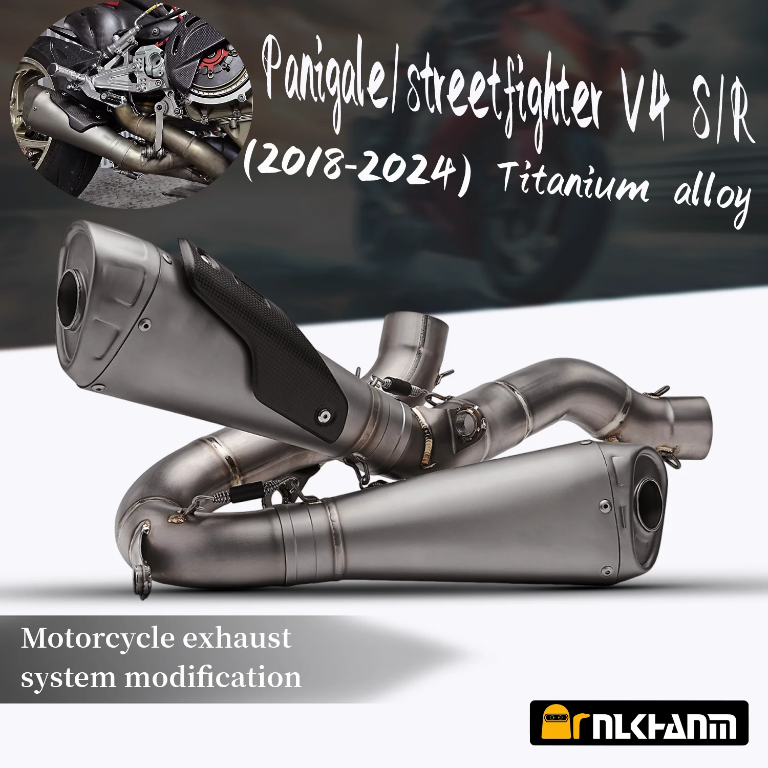 

For Panigale/Street fighter Motorcycle Exhaust Escape System Slip On Link Pipe Carbon fiber cover muffler for V4 V4S/R 2018-2024