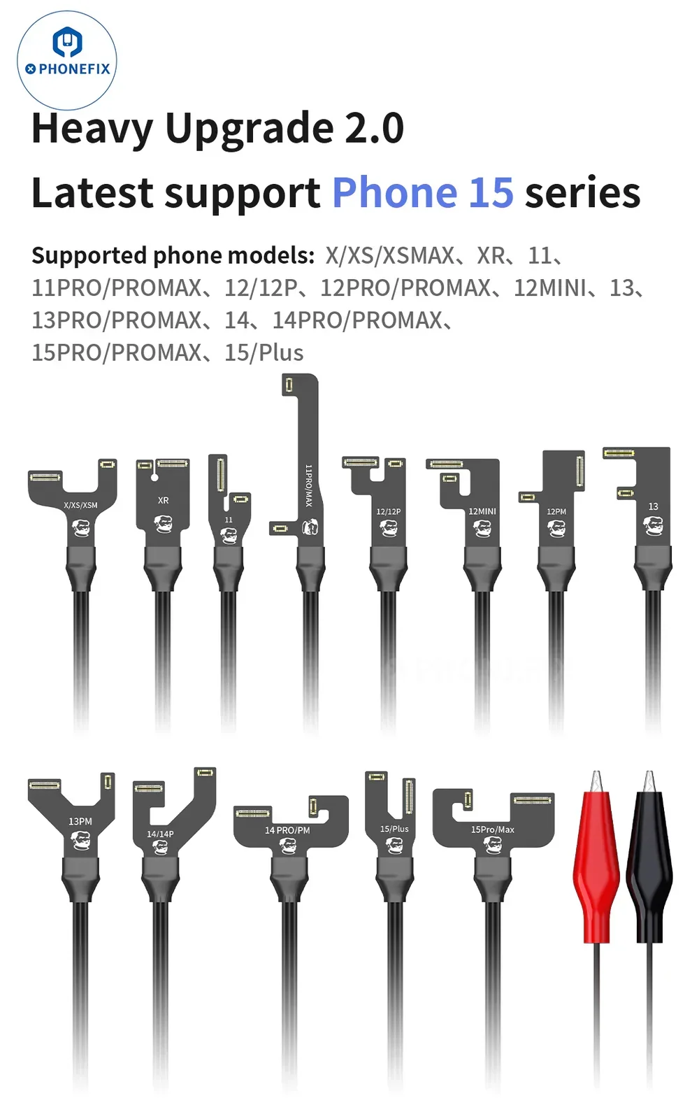 Imagem -02 - Mechanic Power Pro Max 2.0 Cabo de Teste de Alimentação Linha de Inicialização do Telefone Móvel Uma Tecla Iniciar Boot Line para Iphone X15 Motherboard Repair