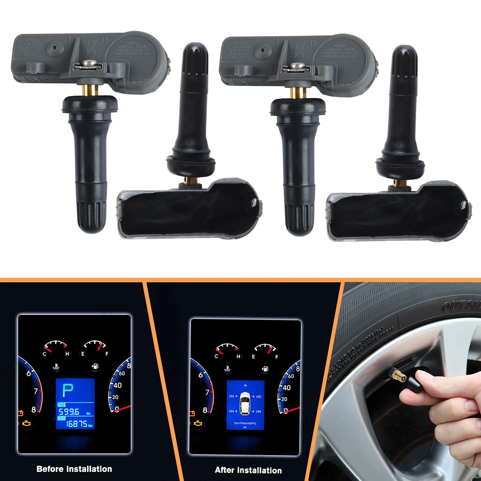 TPMS Tire Pressure Monitoring System DV6T-1A180-AA BB5T-1A180-A, Easy to Operate TPMS Programming Tool ﻿
