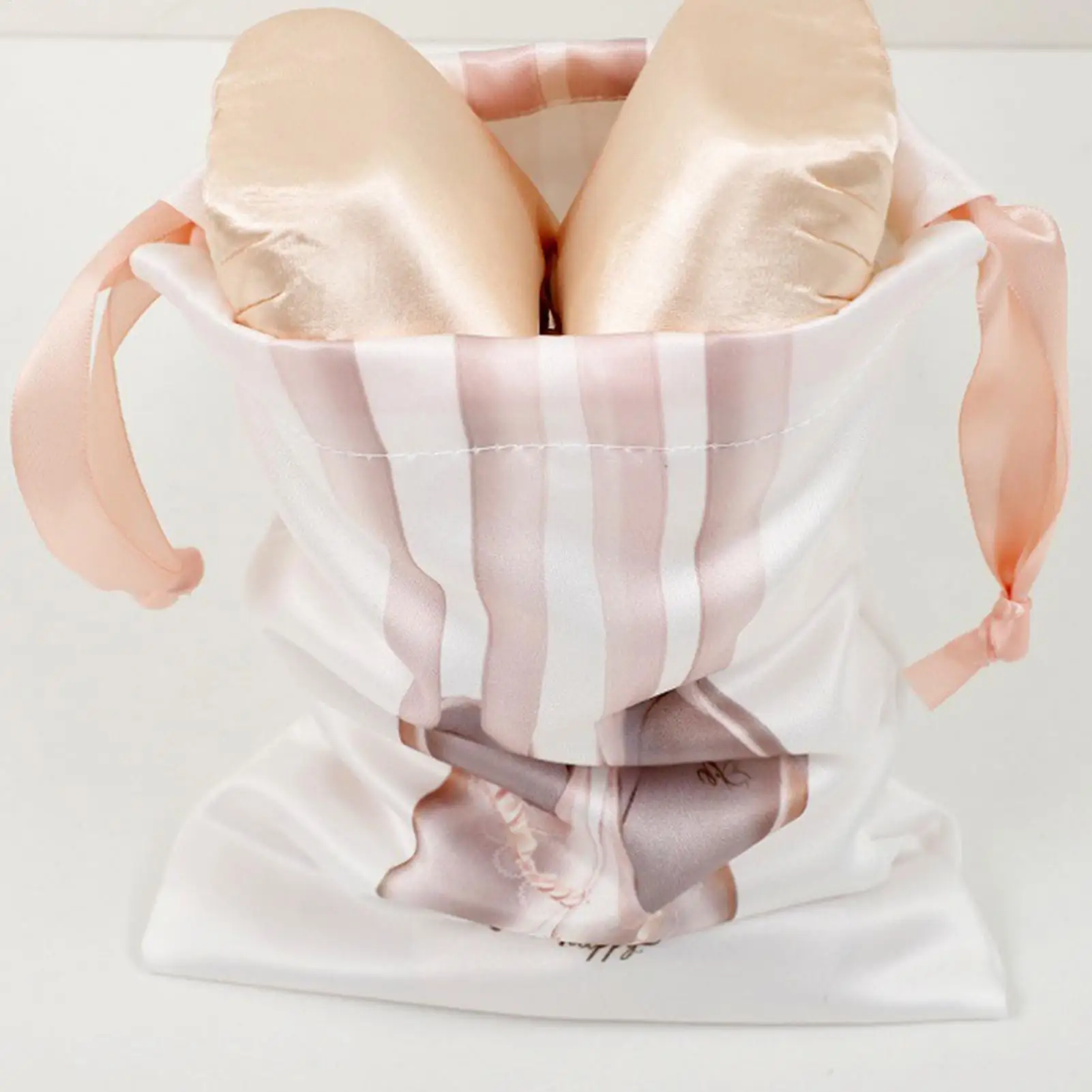 Shoe Bags Drawstring Ballet Shoe Storage Bags Lightweight Satin Organizer Pouches Dust-Proof Ballet Accessories For Travel Gym