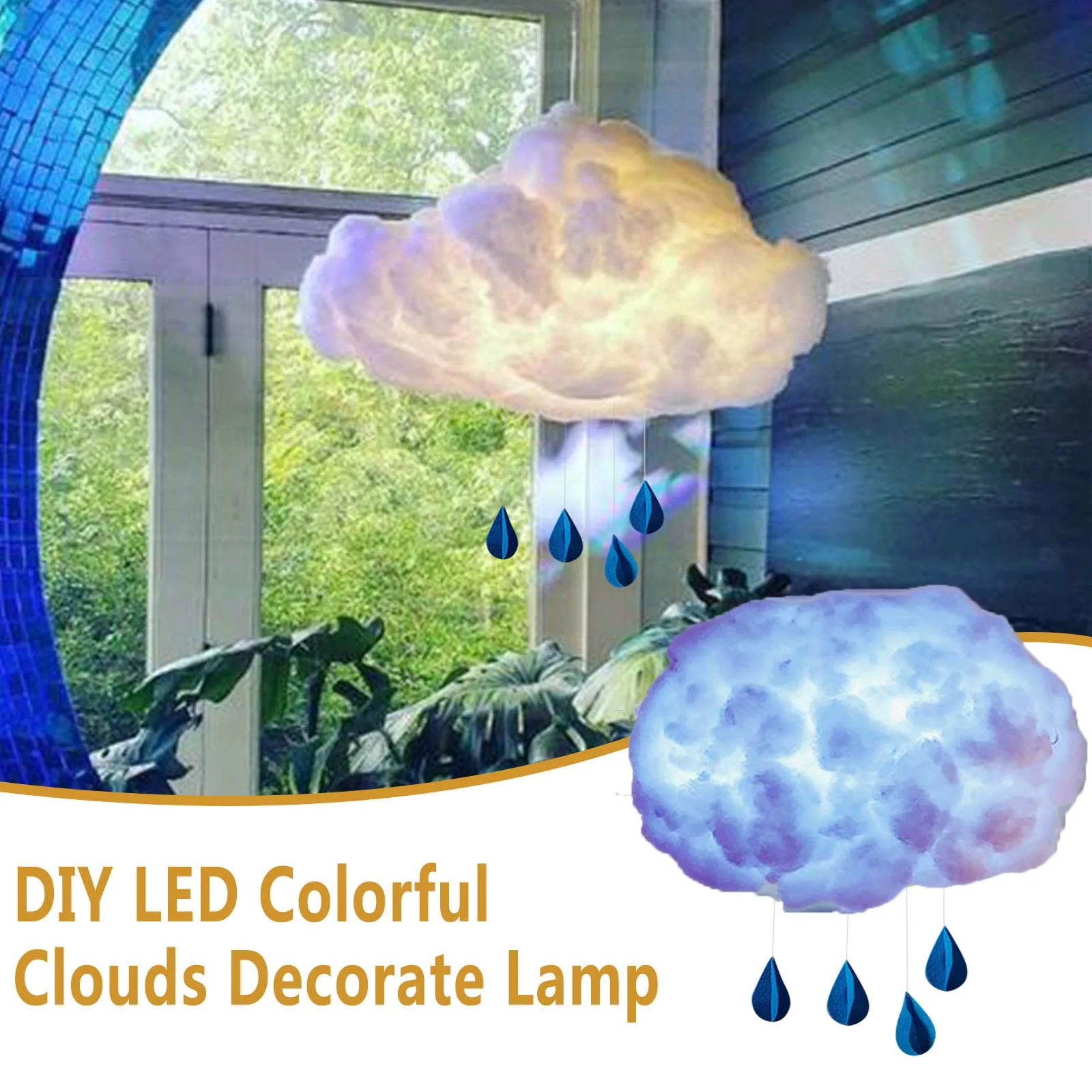 DIY Creative Light Cloud White Handmade30ml Warm Clouds Lamp Night Children Home Decor