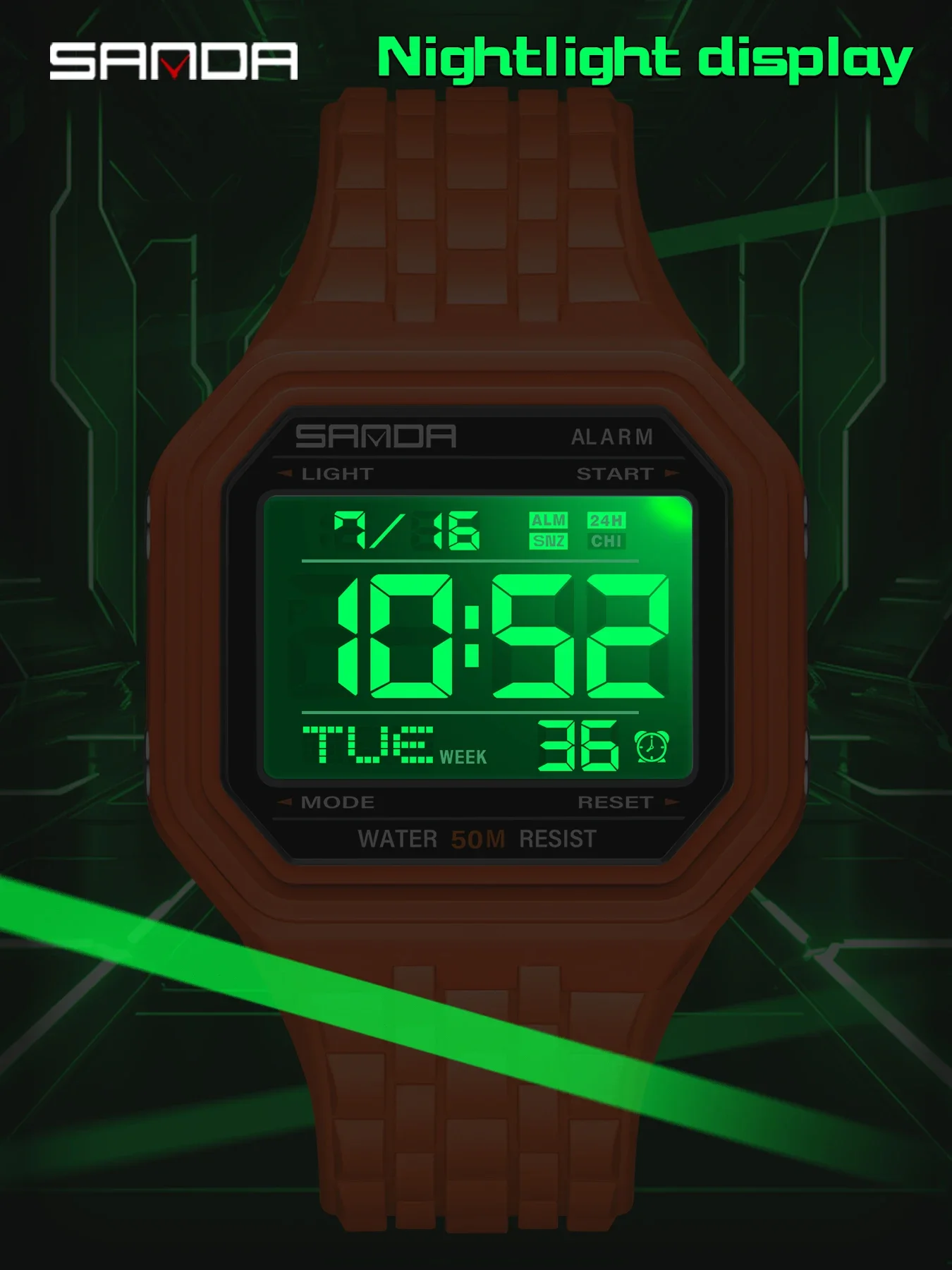 SANDA Top Brand Men's Watches Stylish Digital Sports Wristwatch Alarm Multifunctional Luminous Calendar Stopwatch Reloj Hombre - view 5
