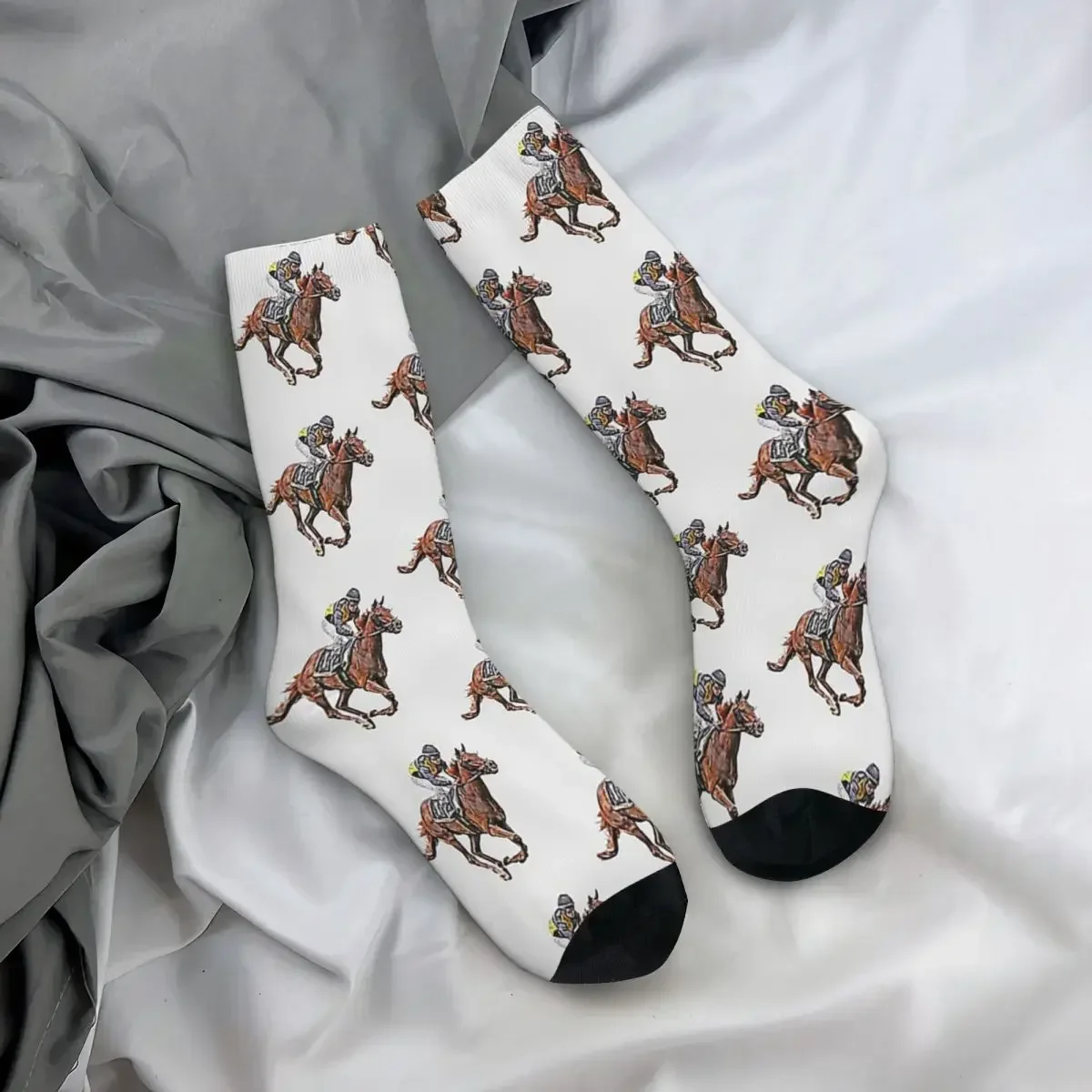 Calcetines de Carreras de Caballos Harajuku, medias largas de alta calidad para todas las estaciones, accesorios para regalos Unisex