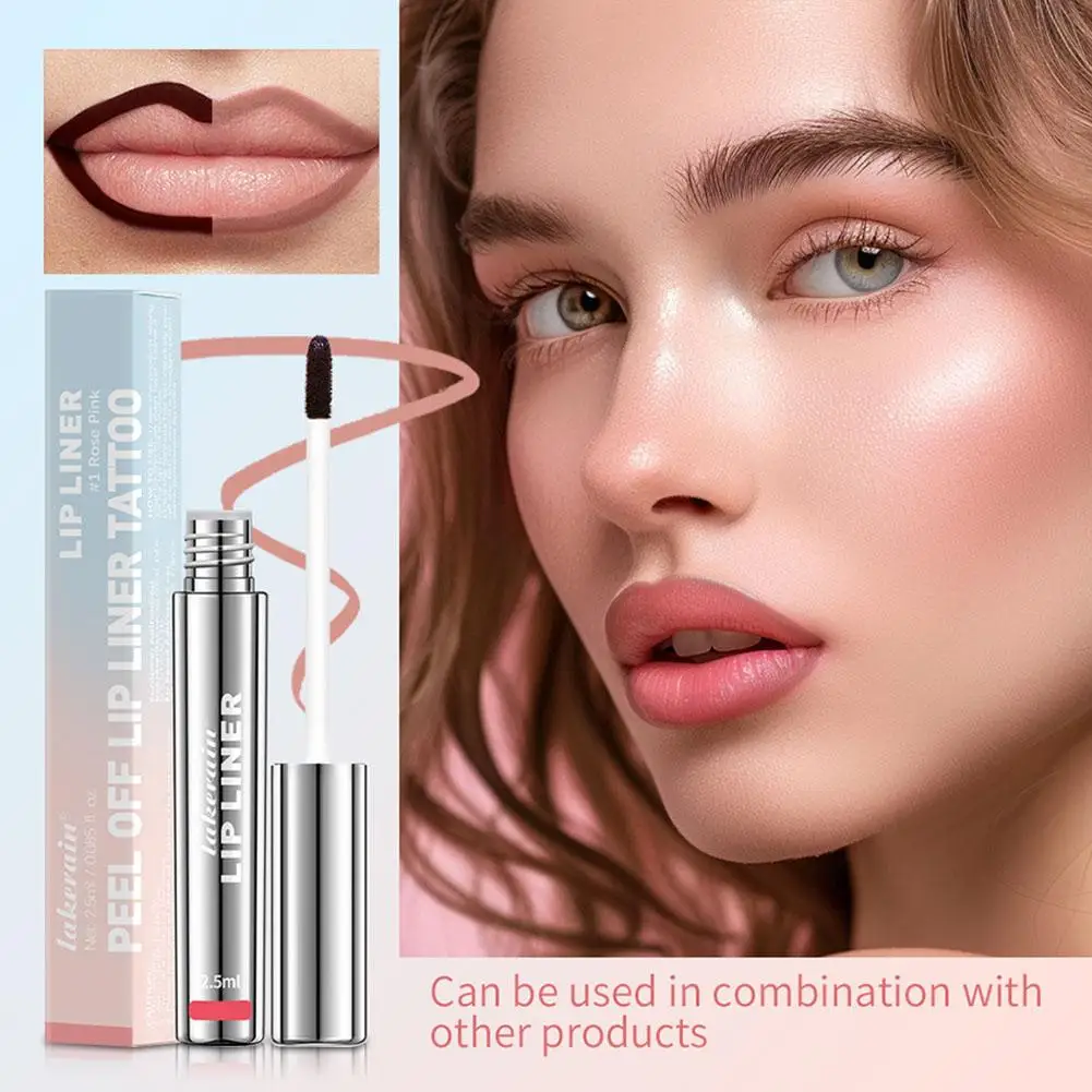 

Waterproof Lip Liner Peel Off Tattoo Lipgloss Waterproof Matte Tear-off Tint Brown Long Lip Contour Lips Stain Lasting Cosm I3Q1