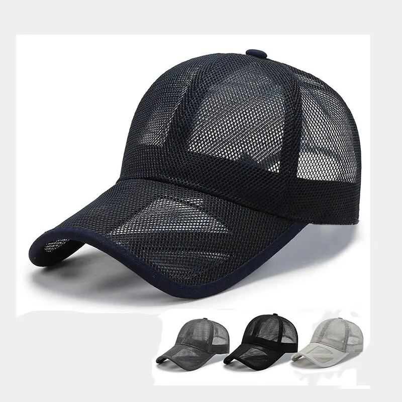 Casquette d'été pour homme à bord ajouré, respirante, en maille, pour sports de plein air, protection solaire, casquette de baseball, chapeau de soleil pour femme