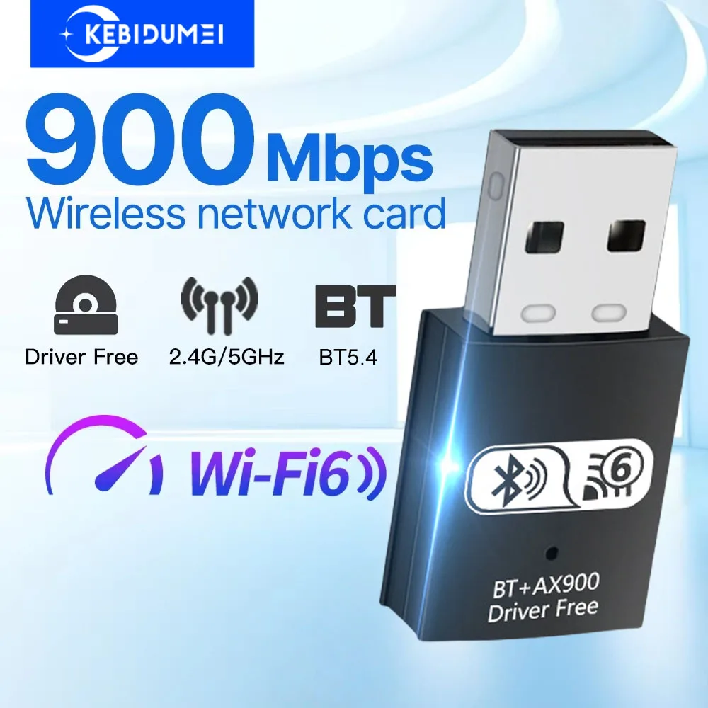 

USB 3.0 WiFi 6 Adapter 900Mbps Wireless Network Card USB Dongle 2.4G 5G Dual Band WiFi Ethernet Receiver For Laptop Win 7/10/11