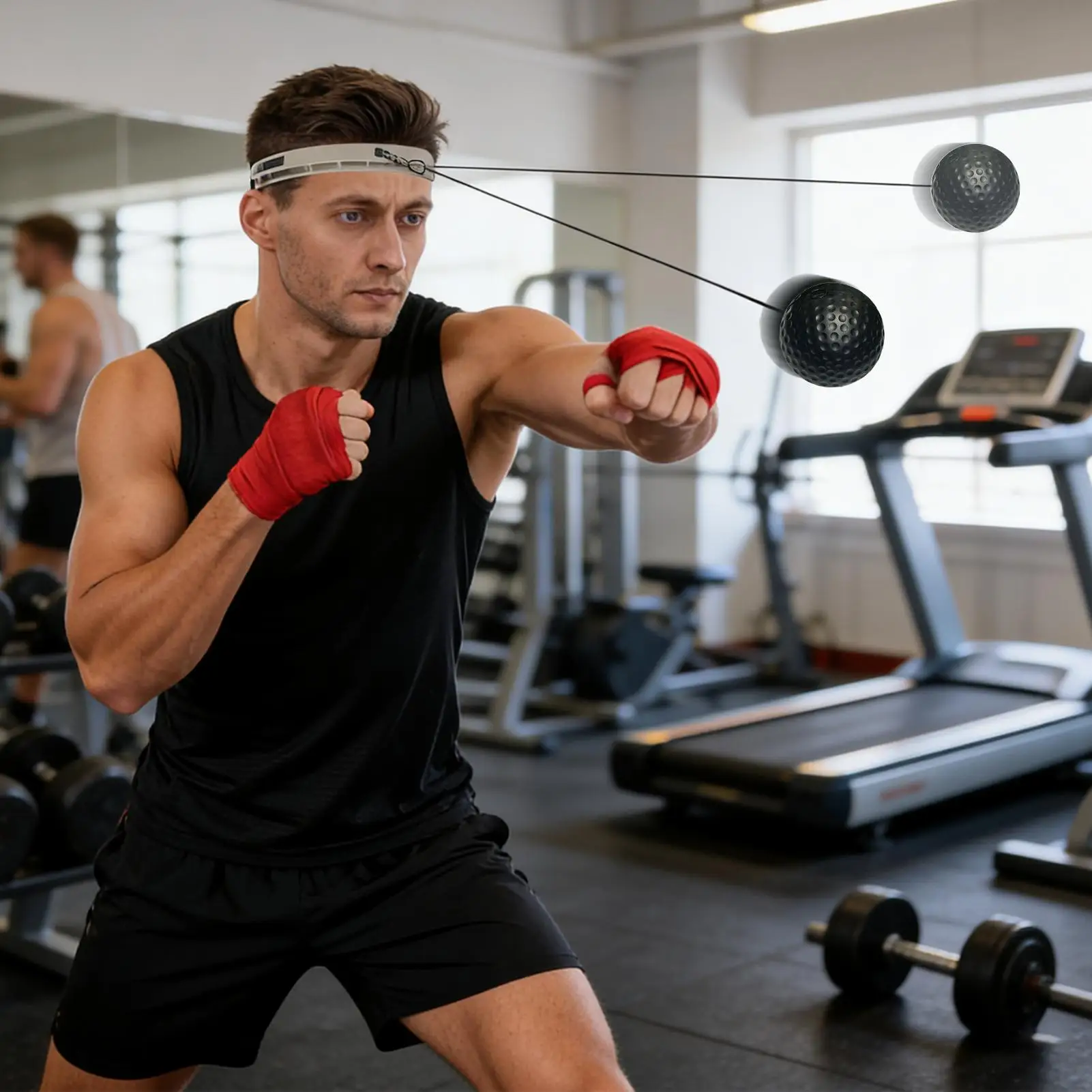 كرة تدريب الملاكمة، كرة تدريب الملاكمة، كرة تدريب الملاكمة مع عصابة رأس لغرفة المعيشة وغرفة النوم والصالة الرياضية للرجال #2