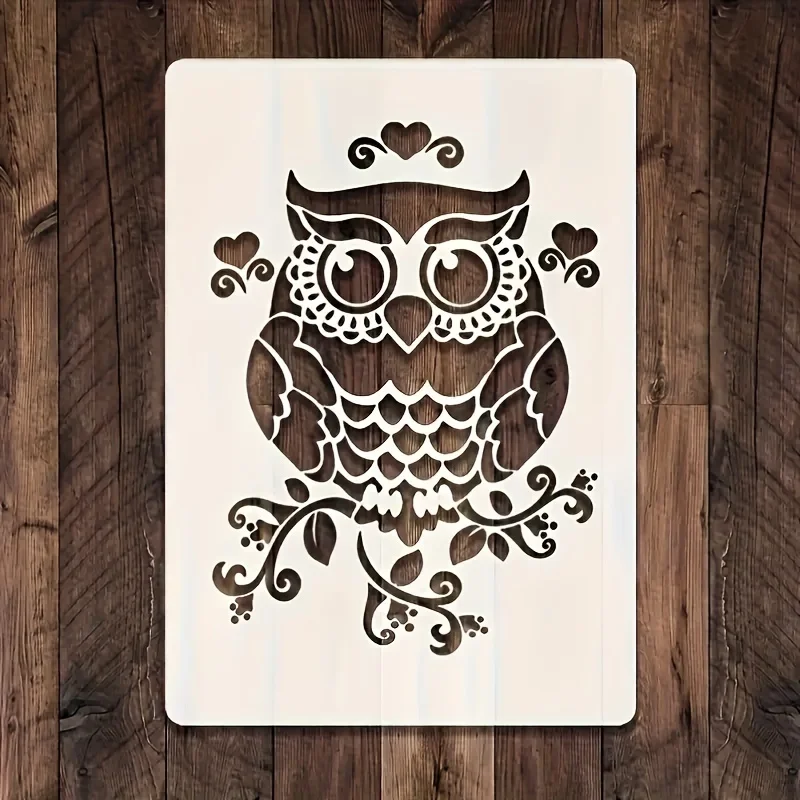 1 قطعة-استنسل البومة الرائع |   لوحة يدوية/جدار/قماش/أثاث يدوية الصنع |   قابلة لإعادة الاستخدام والإبداعية