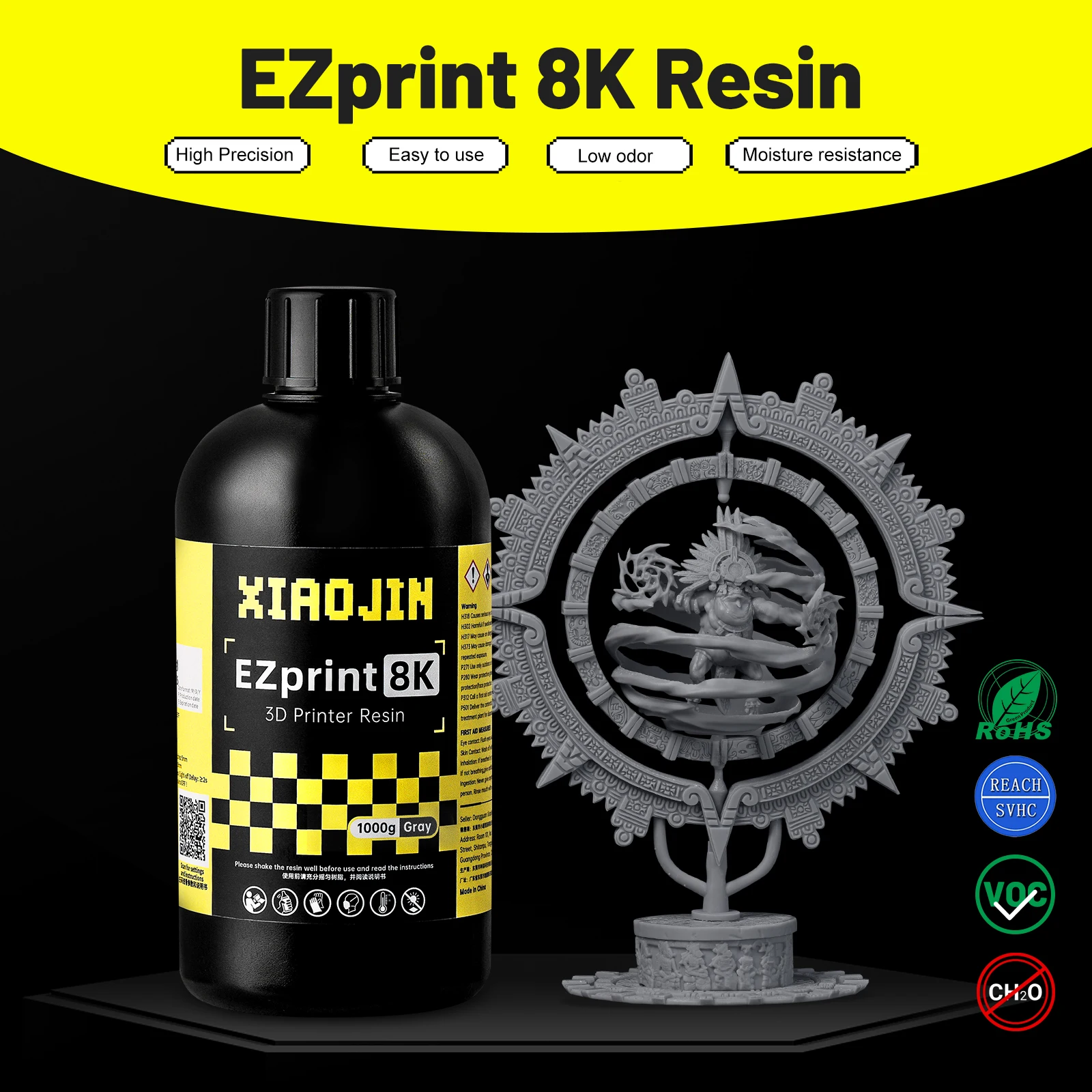 XIAOJIN Rigid 8K 3D printer Resin Photopolymer Resin UV Resin Liquid For LCD SLA DLP Elegoo Anycubic Resin 8K 3d Printer