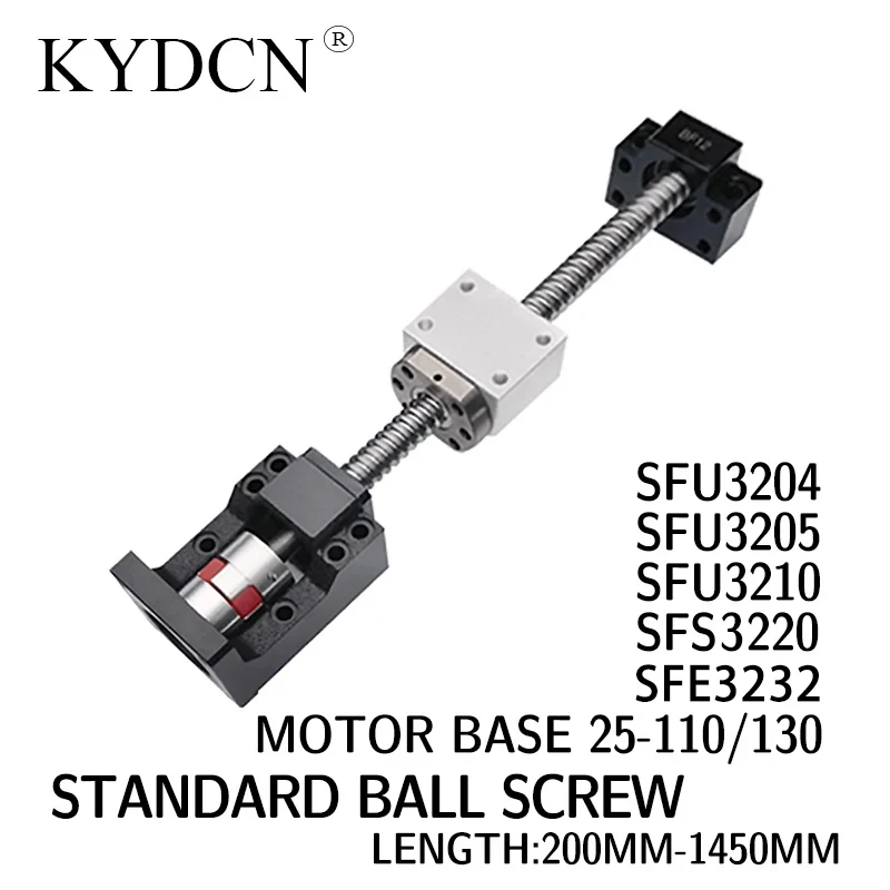 

High precision SFU3204 SFU3205 SFU3210 SFS3220 SFE3232 200-1450MM ball screw screw nut stepper servo motor integrated bearing se