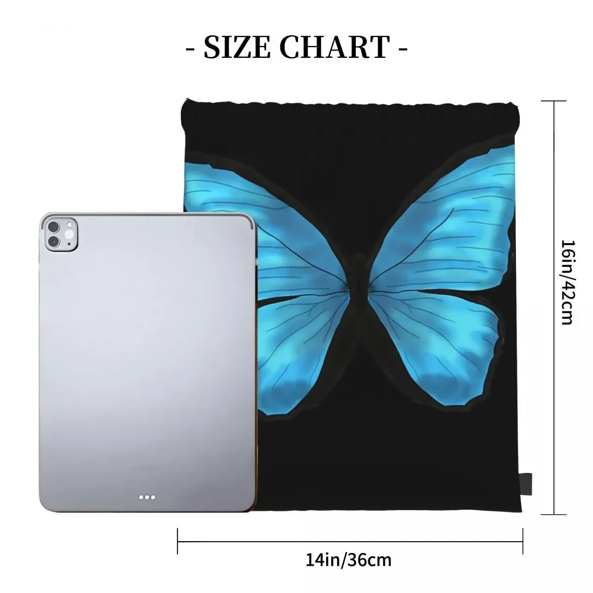 Blue Butterfly - Life Is Strange Backpacks Fashion Drawstring Bags Drawstring Bundle Pocket Sports Bag BookBag For Travel School