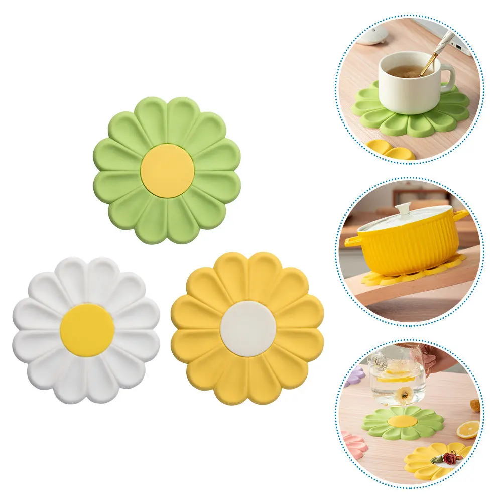 

3Pcs Silicone Heat Resistant Pot Mat Non-Slip Multi-Function Hot Dish Pad Kitchen Countertop Protector Silicone Pads for Kitchen