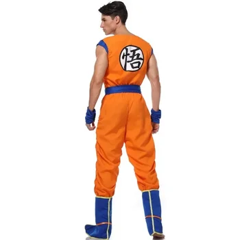 Halloween Japanese Anime Adult Orange Suits Son Goku Cosplay Costume Anime Men Superheroes Jumpsuit Role Play Cosplay Anime