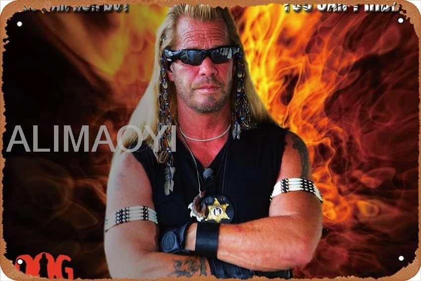 dog The Bounty Hunter Movie Poster Retro Metal Sign Funny Distressed Sign Retro Look Home Cave,Bar,Club,Kitchen Wall De Alu sign