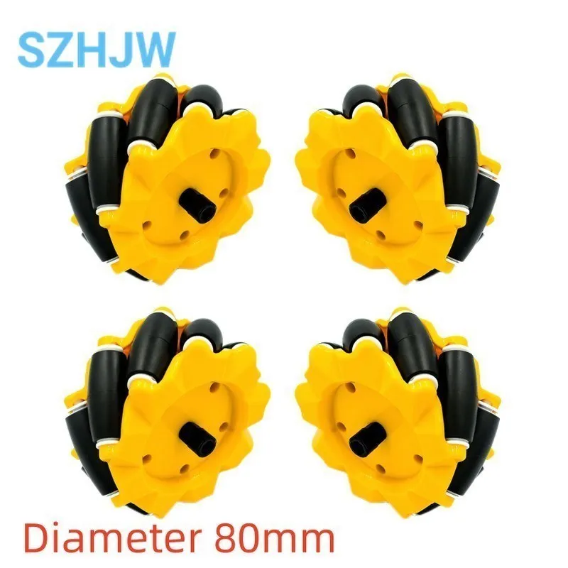 4pcs/lot 48mm 60mm 80mm 97mm High Hardness Plastic Mecanum Wheel Omni-Directional for TT Motor Smart Robot Car with 6mm hubs