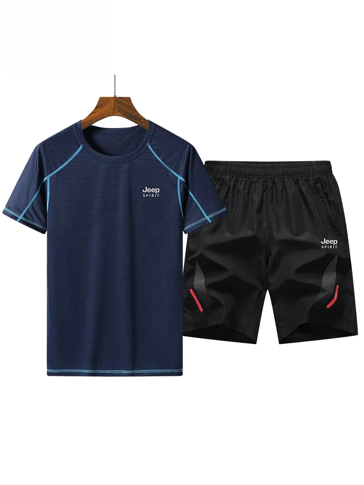 

Men's Summer Breathable Qui Dry Sport Suit ort Sve T-irt And orts Running Fitn Outdoor Clothing Casual Sportswear
