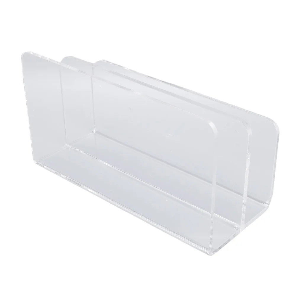 Modern Transparent Mail Sorter Acrylic 17.5x7.5x9.5cm Desktop Letter Holder Envelope Folder Rack Office Use
