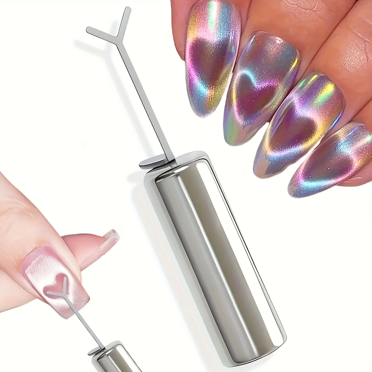 Kit magnétique pour nail art œil de chat, outils magnétiques en forme de cœur, aimants portables pour nail art en gel, adaptés à la maison ou au salon de manucure, 1/3 pièces