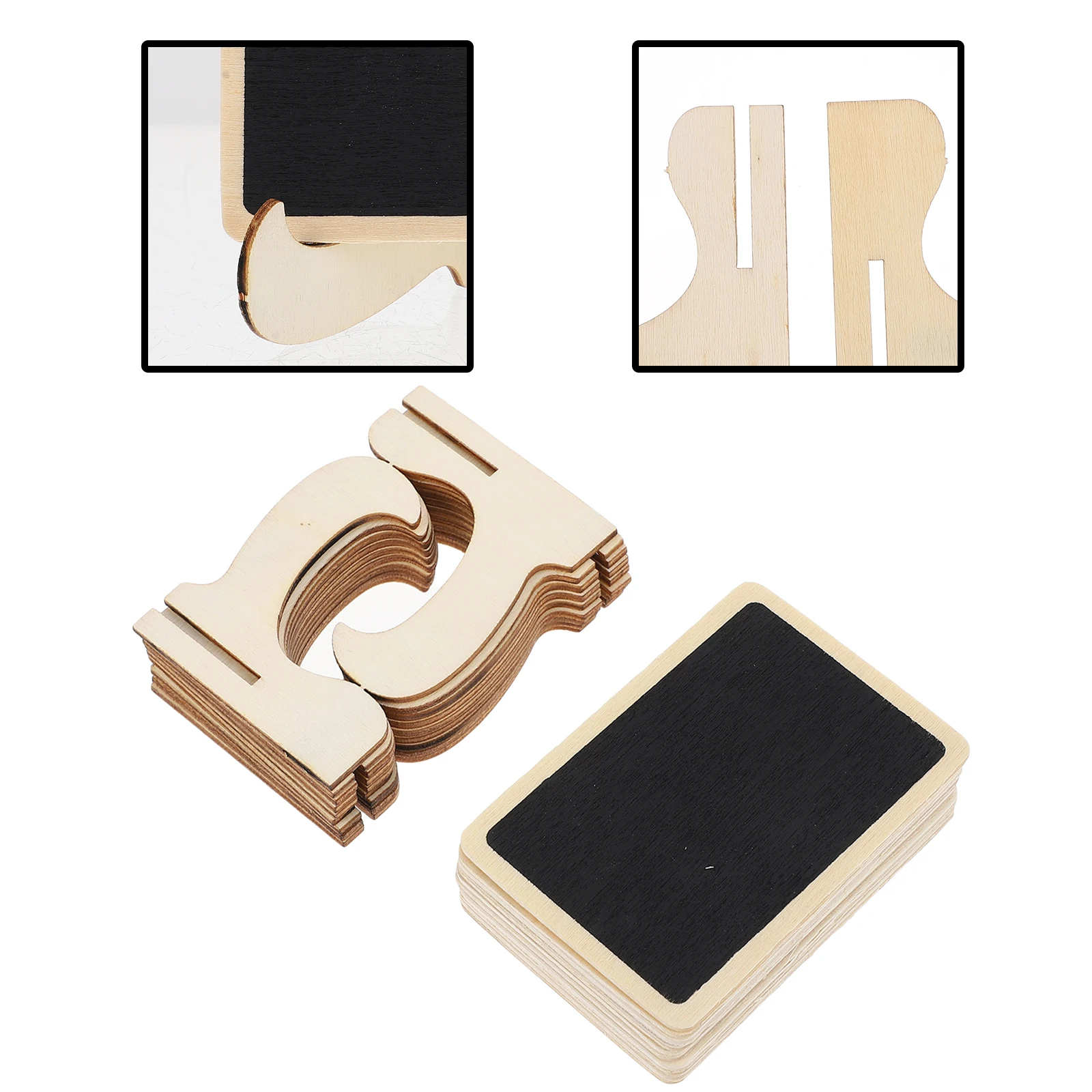 

10Pcs Mini Wooden Chalkboards Erasable Desktop Message Boards Wedding Tabletop Signs Decorative Display Boards