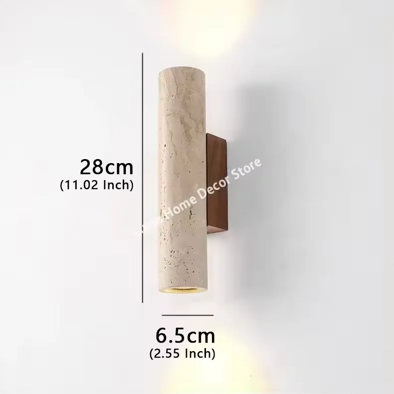Vintage lange strip bar vorm gele travertijn wandlamp Wabi-Sabi natuursteen wandlamp voor slaapkamer nachtkastje woonkamer decor
