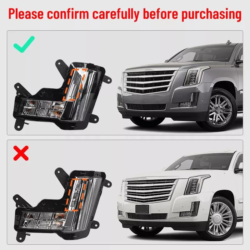 For Cadillac Escalade / ESV 2015-2020 Fog Lights DRL Daytime Running Light Fog Lamp without Crash Brake 84575579 84575580