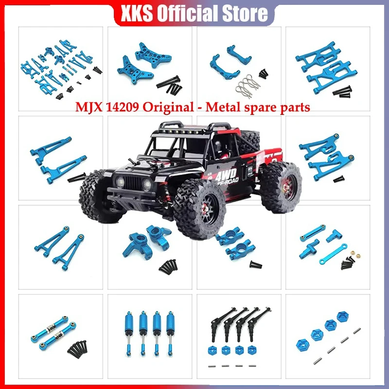 Taza de dirección de Metal, juego de brazo oscilante superior e inferior, soporte de torre de choque, poste corporal, piezas de mejora de coche Hyper Go RC Mjx 14210 14209 H14BM