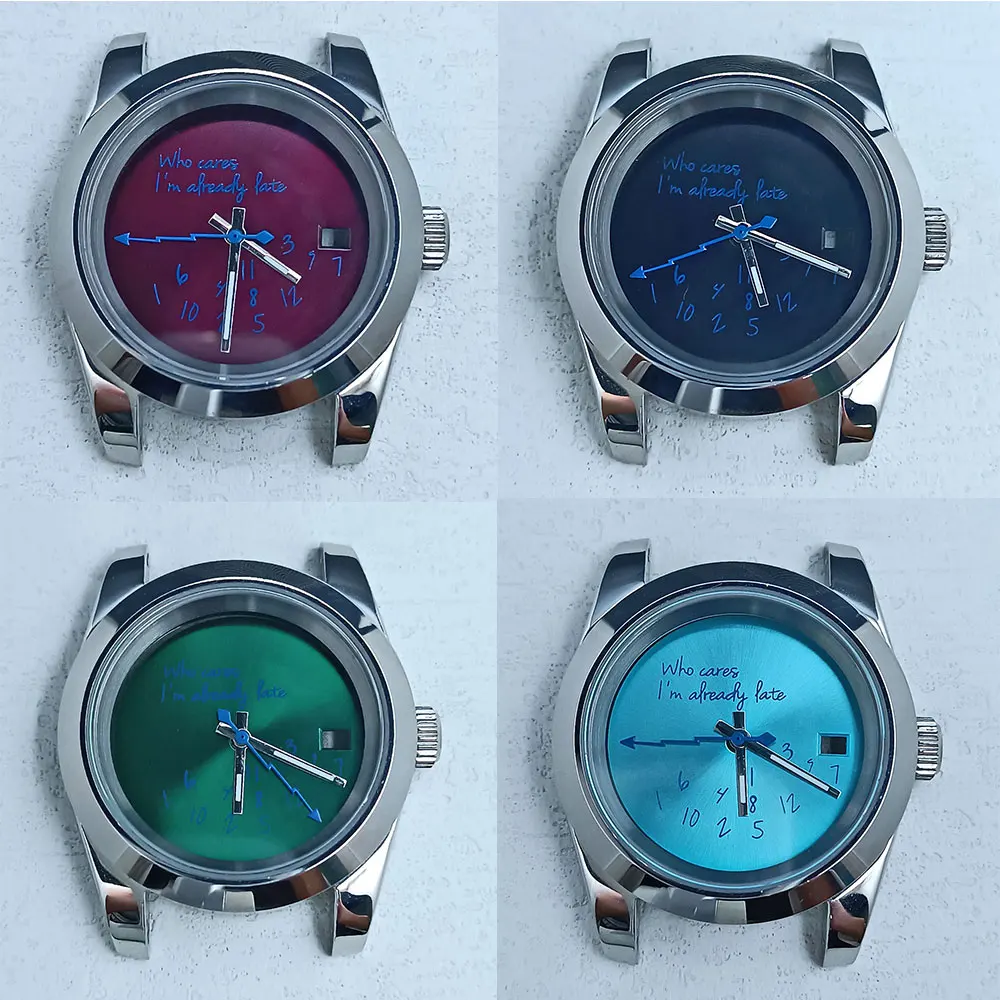 39mm NH35 watch case for NH35 movement mounting, stainless steel, waterproof, digital dial