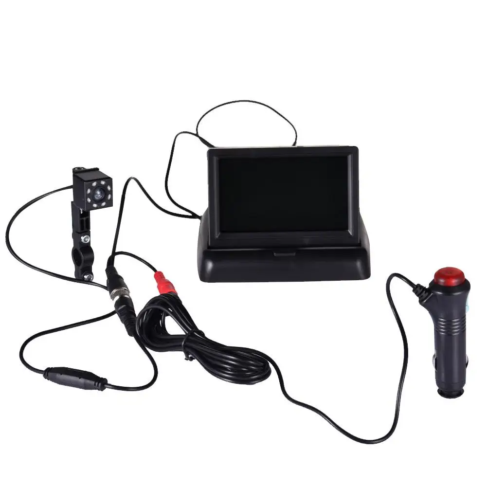 

Babi 4.3 Inch HD Foldable Car Rear View Monitor Reversing LCD TFT Display with Night Vision Backup Rearview Camera for Vehicle