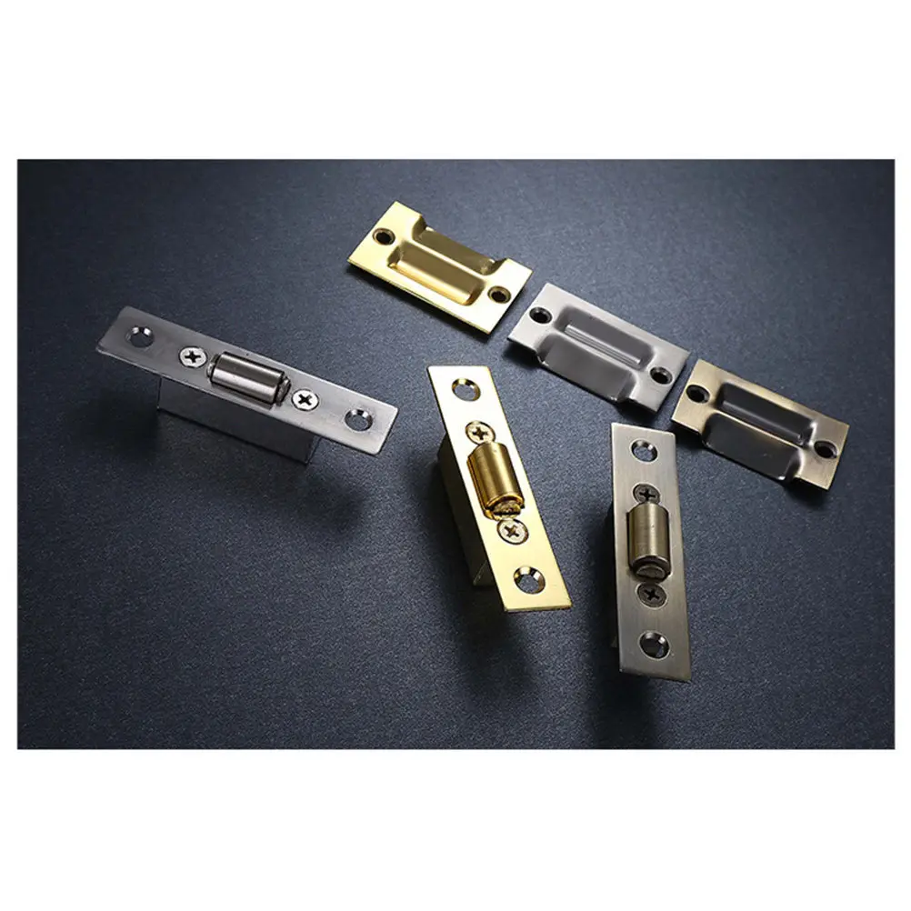 Closet Ball Catch Adjustable Stainless Steel Catch Strike Plate Brushed Satin Finish Golden Rust Proof Smooth Opening