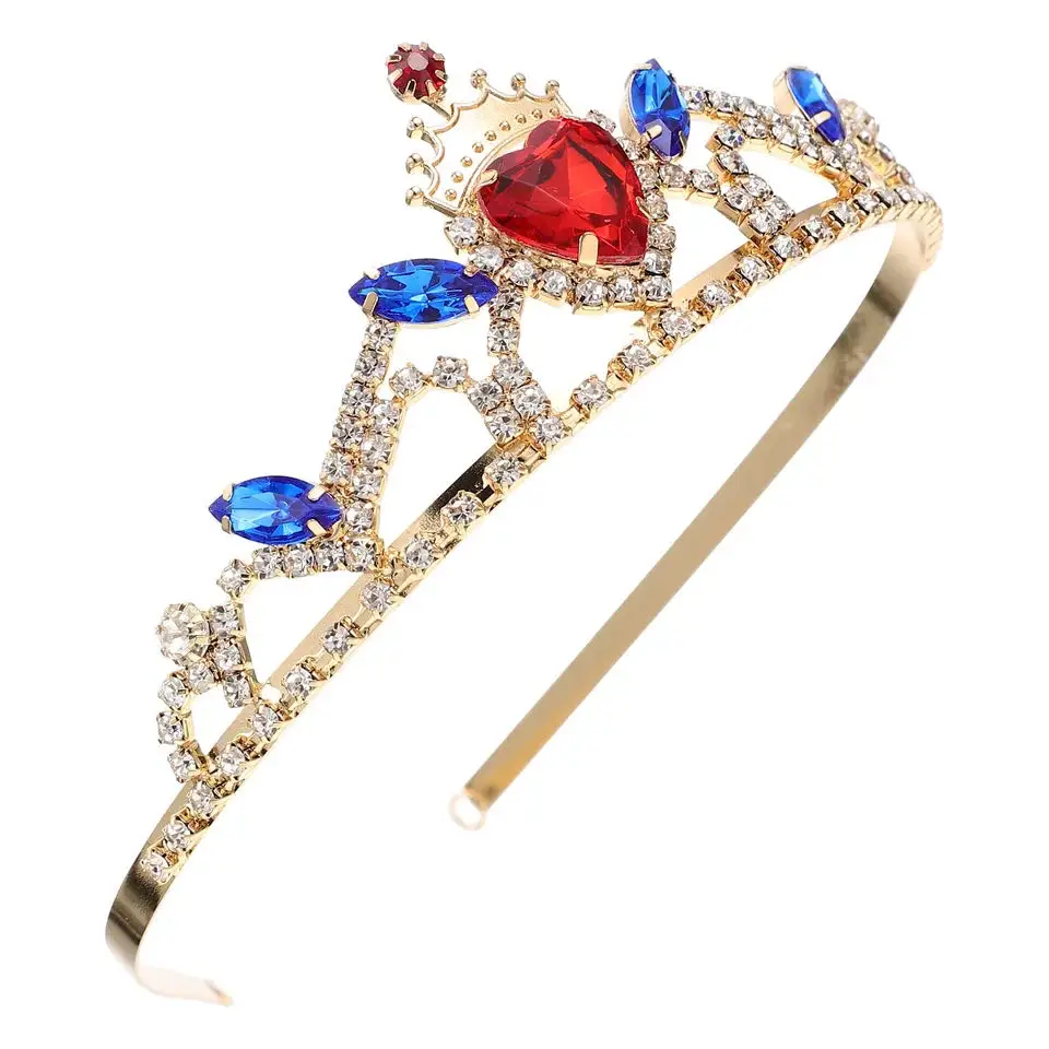 Nakrycia głowy Rhinestone Tiara Bling Bling Urodziny Serce Opaska na głowę Tiary dla dziewczynek Księżniczka Korona Ręcznie robiona