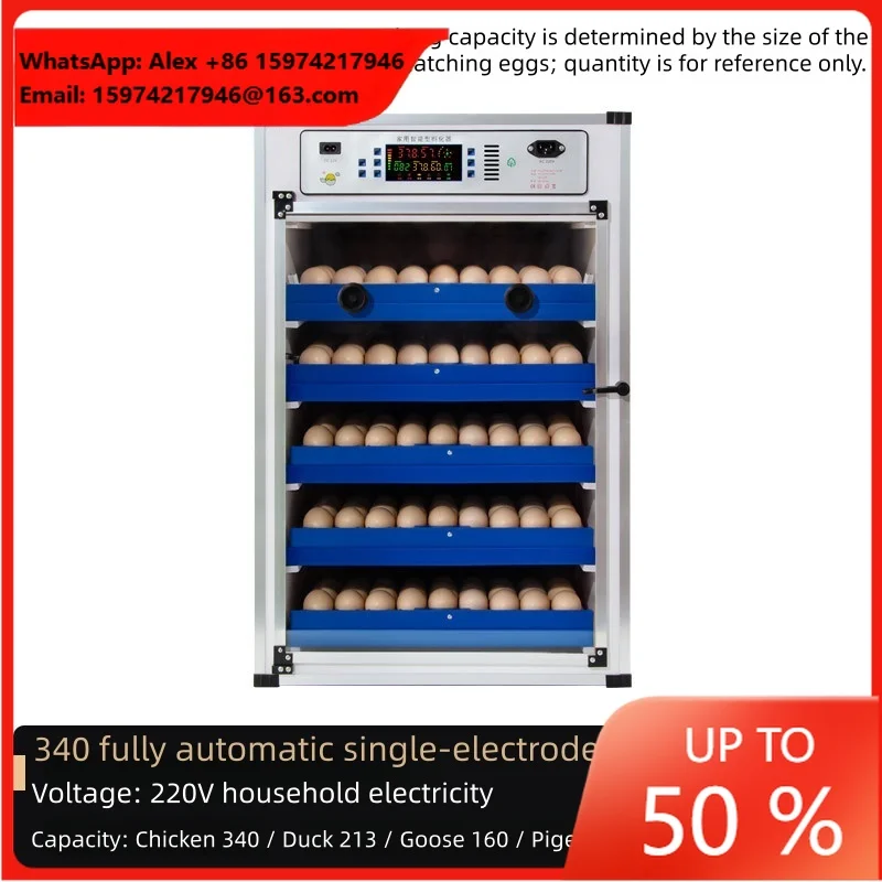 New 64-Egg Automatic Incubator | Small Digital Hatching Machine For Bird Eggs (Ostrich Emu) Auto Turning 220V 99% Hatching High