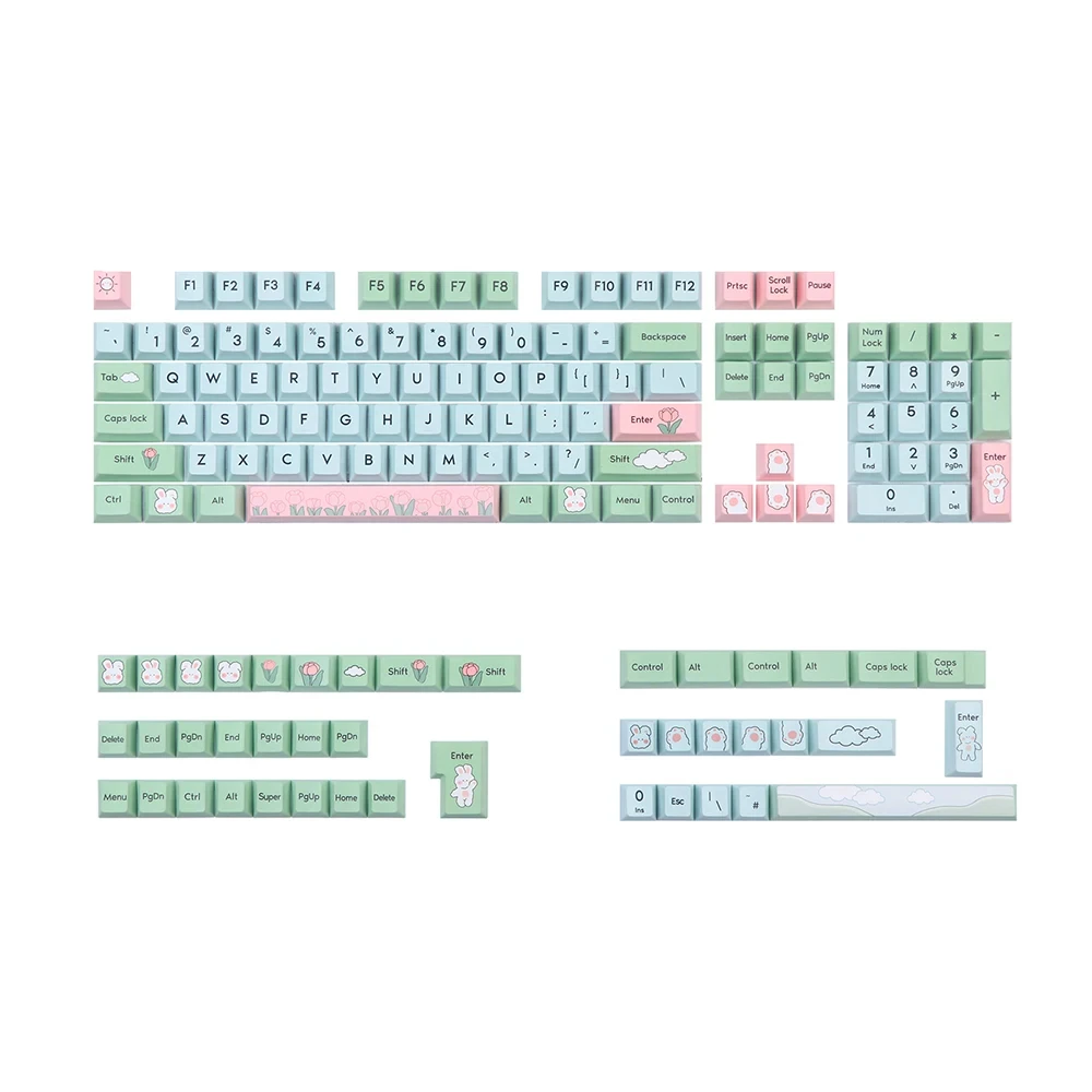 EPOMAKER Alice’s Adventure Keycaps Set 147 Keys Cherry Profile PBT Dye Sublimation for Mechanical Keyboard Cherry Gateron Kailh