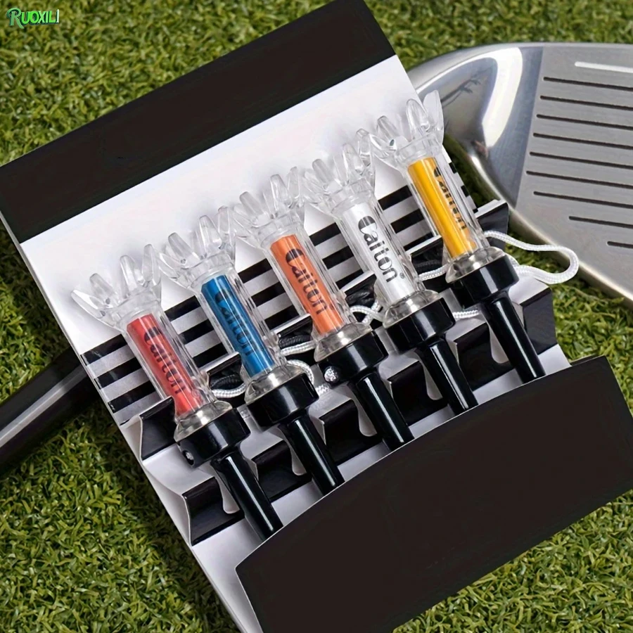 

5pcs Golf Tees Unbreakable Plastic Magnetic- Powerful Magnetic Design, 360° Bounce,Two Sizes for Precision