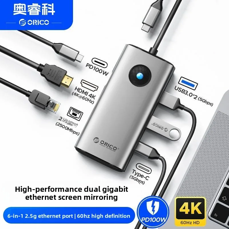 Orico 13-in-1 USB C Hub with 2.5G Ethernet 4K HDMI 100W PD SD TF Card Reader for MacBook Pro Air