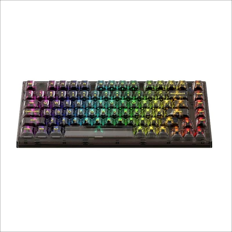 

X75 wireless mechanical keyboard bluetooth transparent gasket custom wired RGB hot swappable Kaihua jellyfish