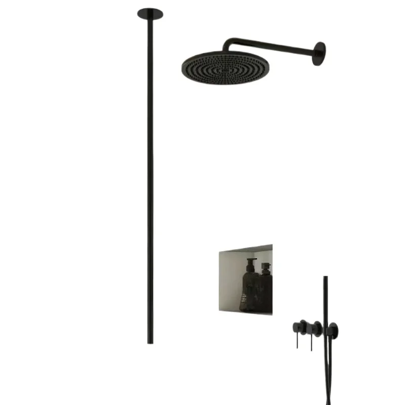 

Modern minimalist, shower head, bathroom, pre-buried, hot and cold, concealed shower head