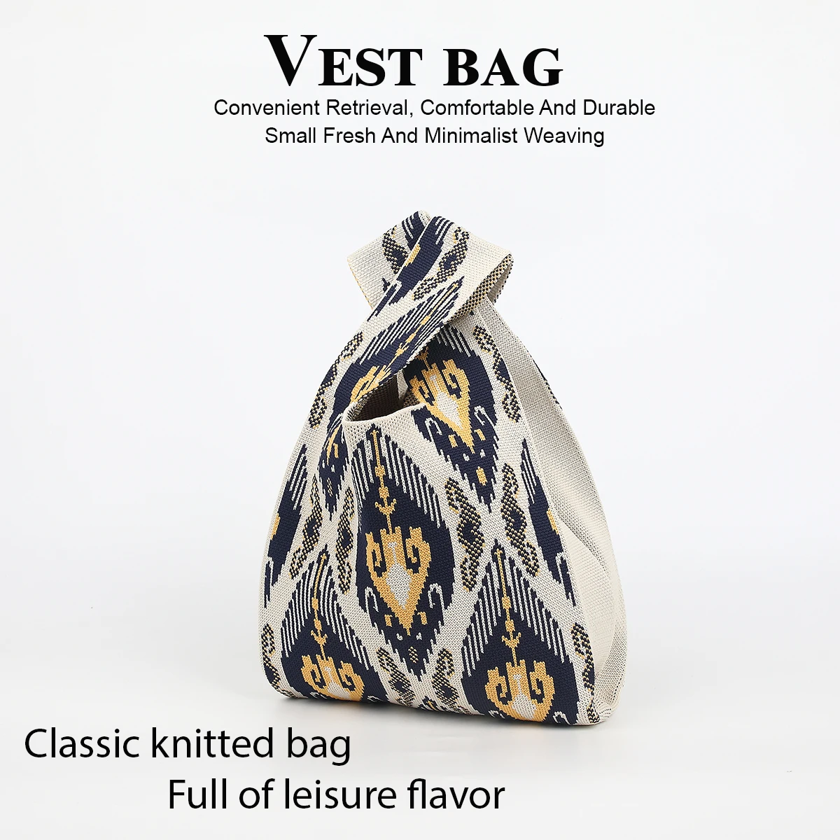 

Вязаная сумка в богемном этническом стиле со сложным узором, зонтик для переноски, косметическая книга для мобильных телефонов, подходит для ежедневных путешествий, фитнеса, покупок, школьных видов спорта на открытом воздухе, подходит для разных размещени