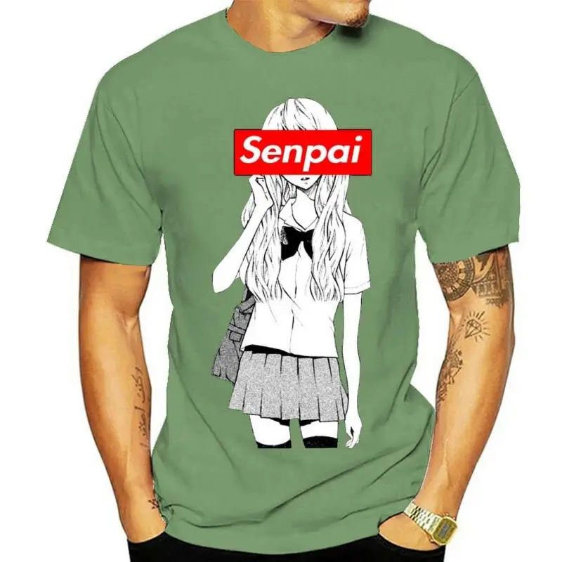 Japanese Anime Girl Shirt - Notice Me Senpai New Senpai Anime Newest 2023 Men'S Fashion Summer Short Sleeves Cotton Best Shirt