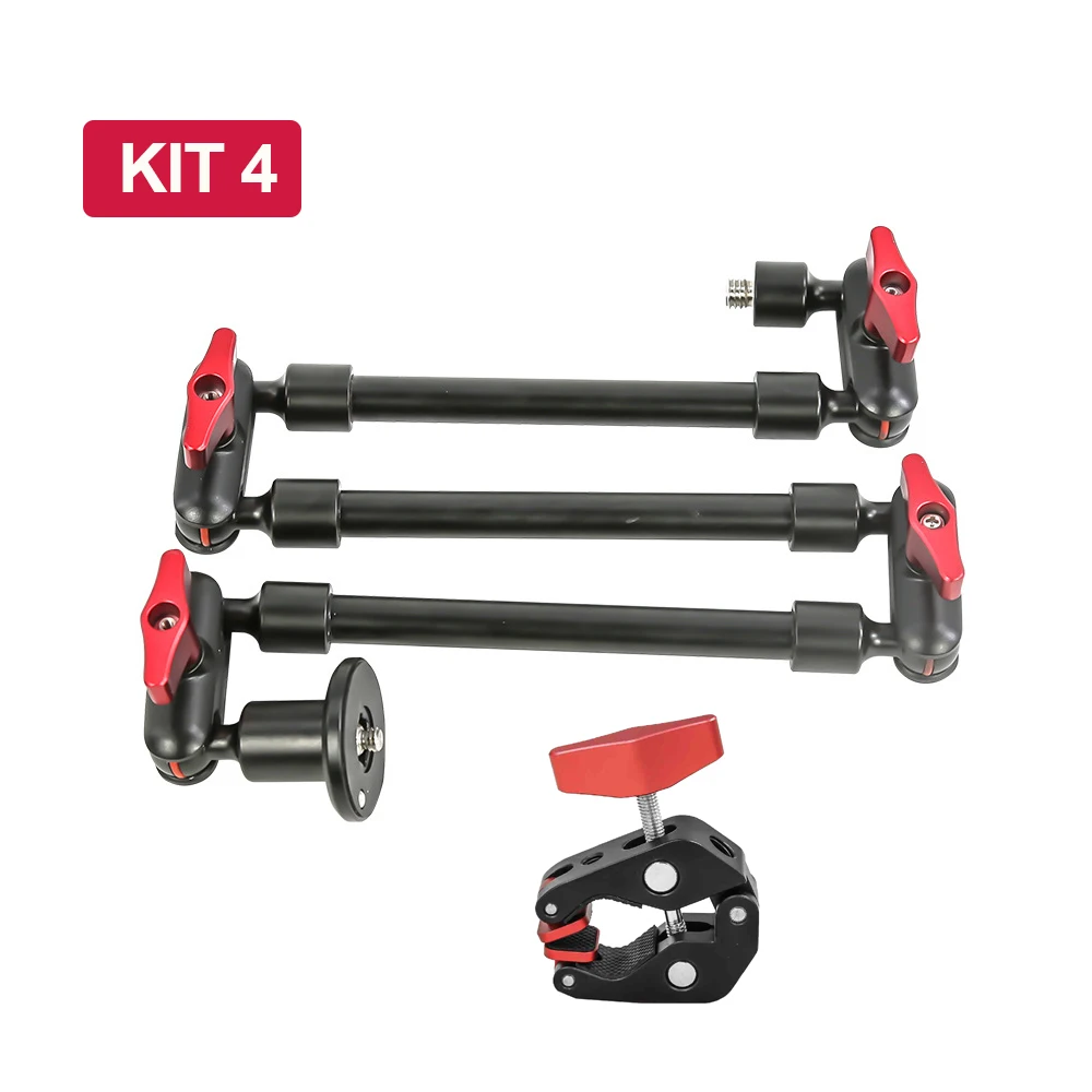 Adjustable Articulating Friction Magic Arm Super Clamp Set for Field Monitor LED Video Fill Light Smart Phone Gopro Camera