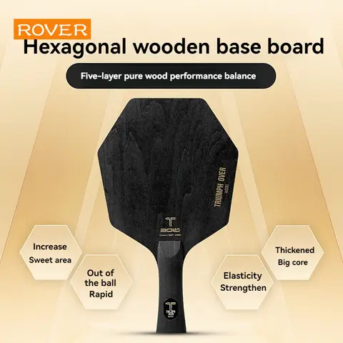 Hexagonal Table Tennis Racket Bottom Plate 5 Layers Pure Wood Solid Oak Pine Paulownia Large Core Professional Ping Pong