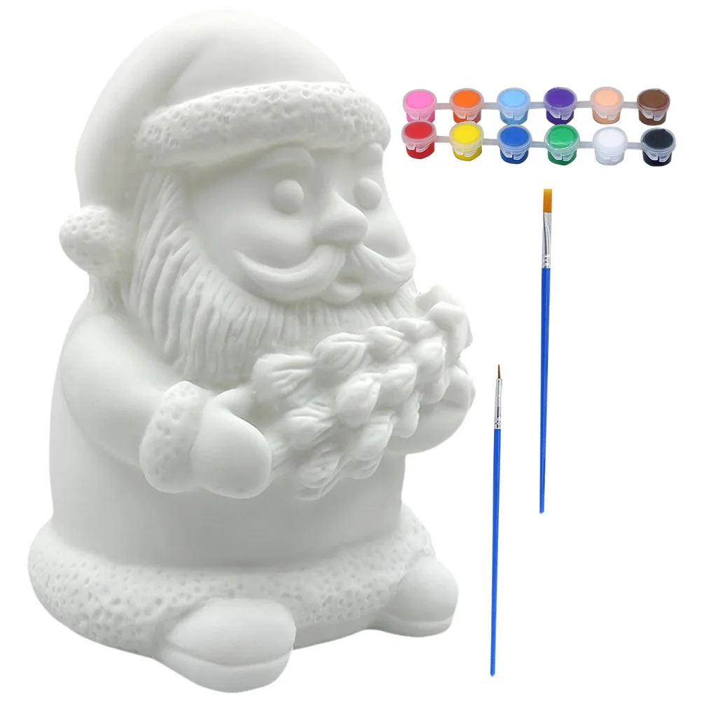 1 مجموعة 1 مجموعة من 12 لون لتقوم بها بنفسك لم تنته الفينيل سانتا كلوز الحرفية عدة للأطفال عيد الميلاد تلوين ديكورات المنزل الطرف هدية